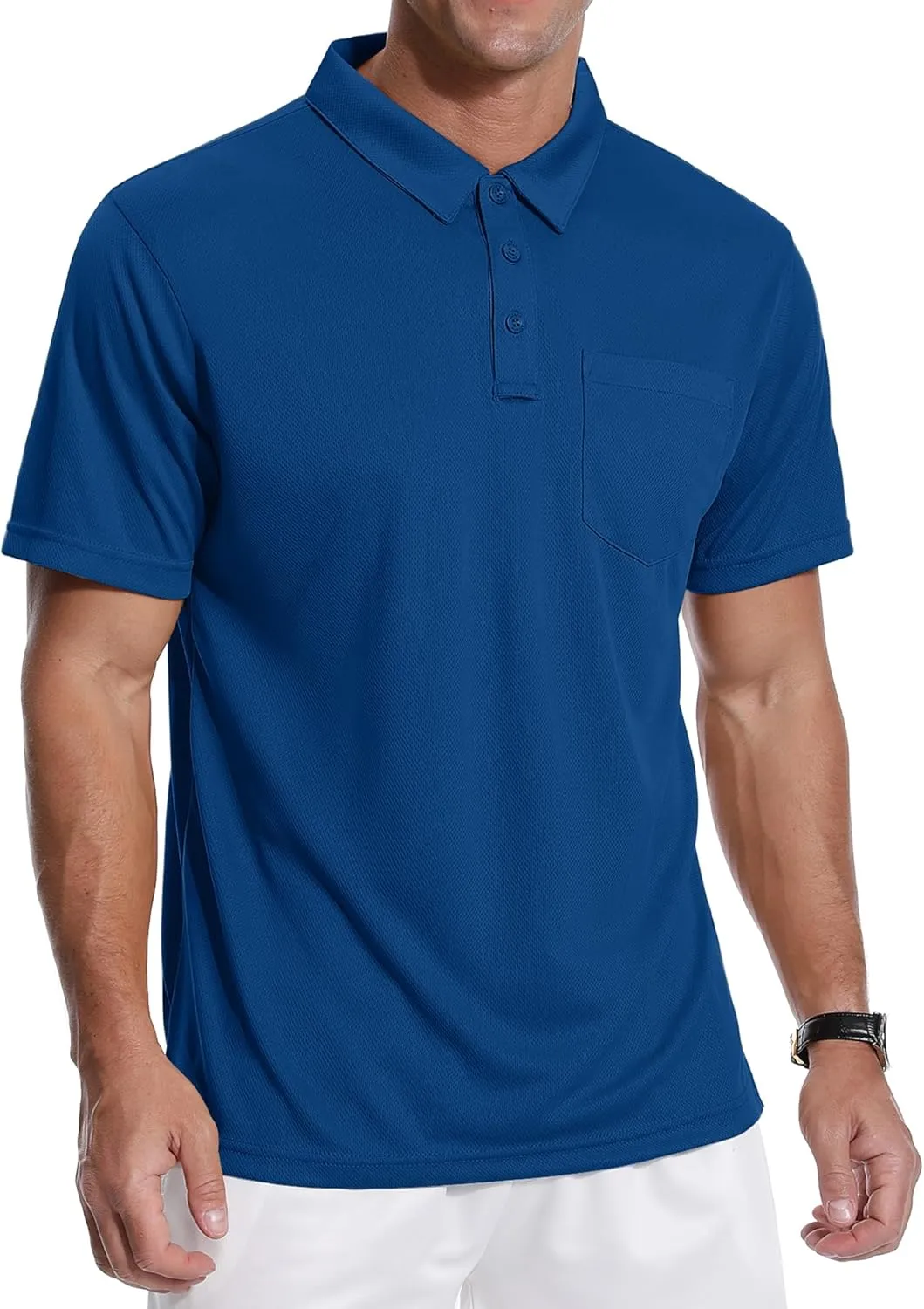 ZITY 3 Pack Polo Shirts for Men with Pocket Short Sleeve Moisture Wicking Outdoor Tactical Shirt Summer Casual