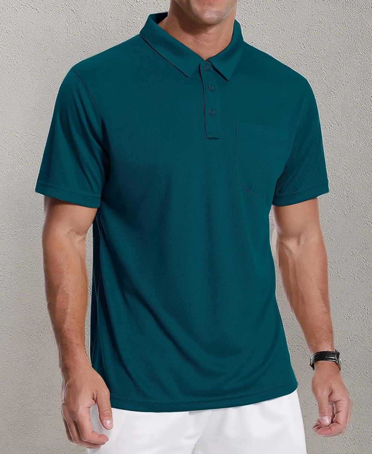 ZITY 3 Pack Polo Shirts for Men with Pocket Short Sleeve Moisture Wicking Outdoor Tactical Shirt Summer Casual