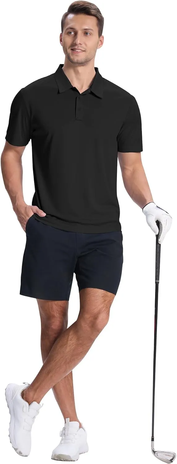 ZITY Mens Polo Shirts Short Sleeve Performance Moisture Wicking Work Golf Shirt
