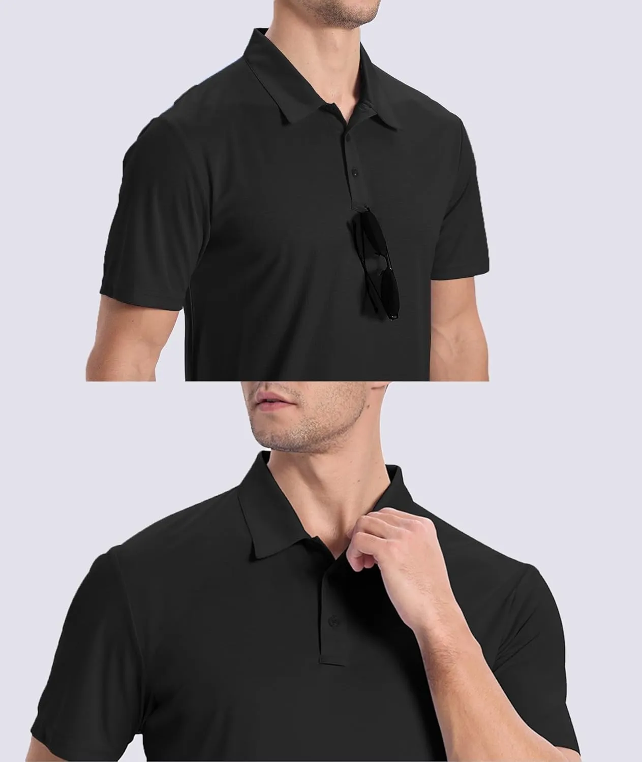 ZITY Mens Polo Shirts Short Sleeve Performance Moisture Wicking Work Golf Shirt