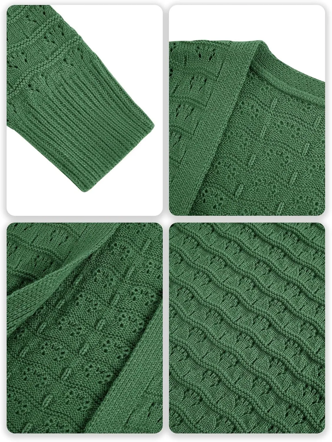 ZoeAce Womens Crochet Maxi Cardigan Sweaters Open Front Knit Long Sleeve Lightweight Duster Cardigan Casual Winter Outfits