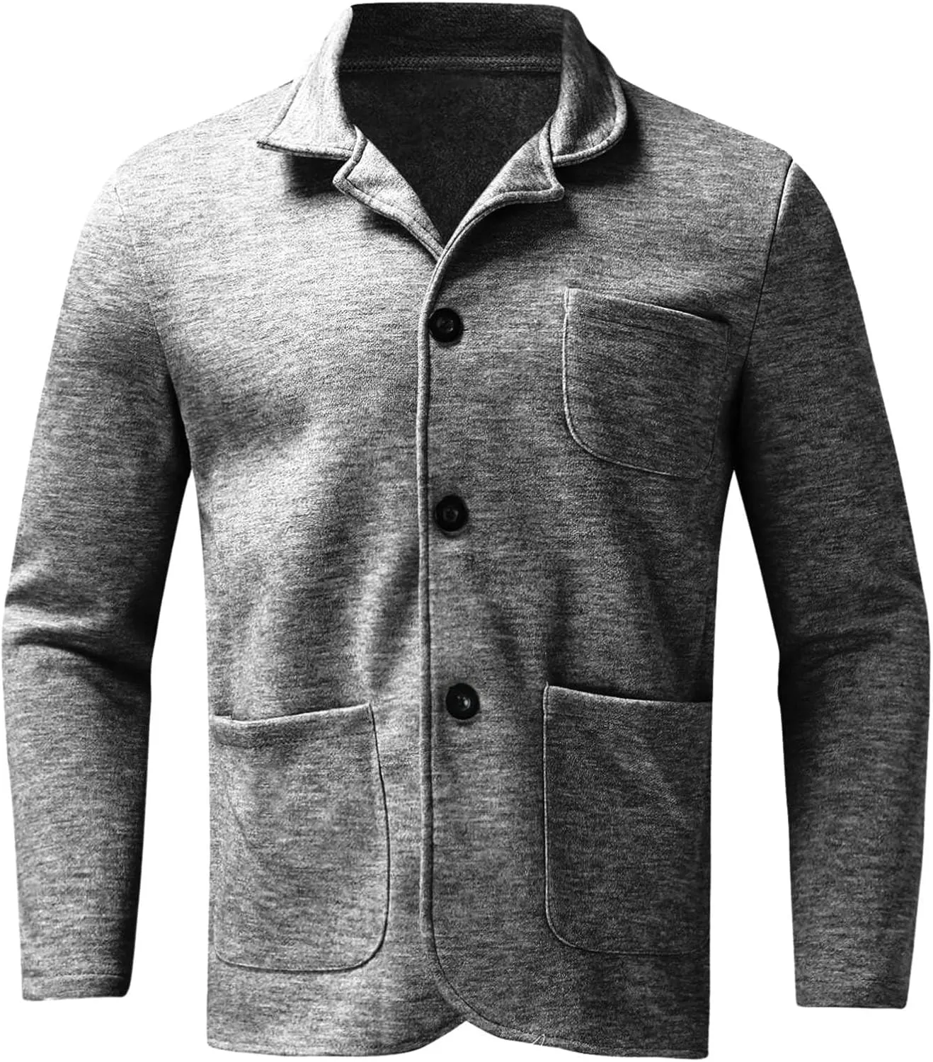 ZYXTIM Men's Casual Blazer Wool Cardigan Jacket Shawl Collar Button Down Lightweight Fall Coat Office Travel Classic Jacket